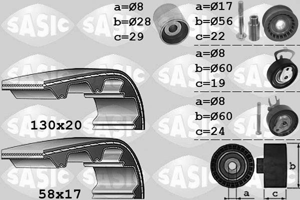 Timing Belt Kit SASIC 1756050