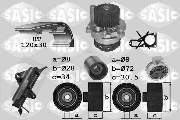 Water Pump & Timing Belt Kit SASIC 3906023