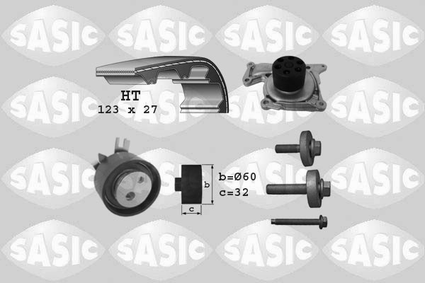 Water Pump & Timing Belt Kit SASIC 3904037