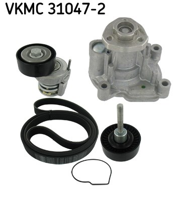 Water Pump + V-Ribbed Belt Set skf VKMC310472