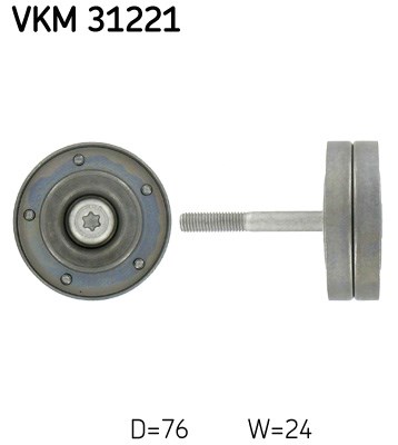 Deflection/Guide Pulley, V-ribbed belt skf VKM31221