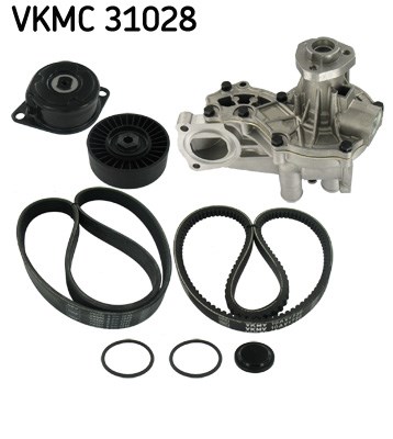 Water Pump + V-Ribbed Belt Set skf VKMC31028