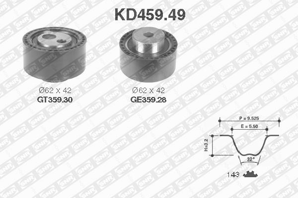 Timing Belt Kit SNR KD45949