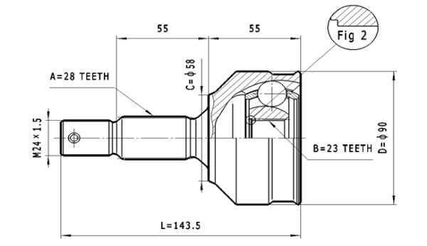 Joint Kit, drive shaft STATIM C111