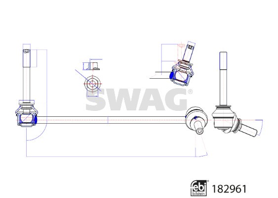 Link/Coupling Rod, stabiliser bar SWAG 33108787
