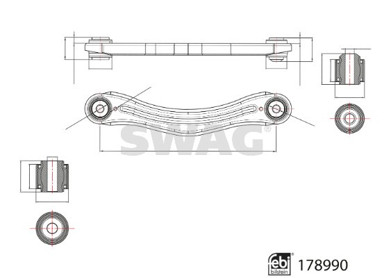 Control/Trailing Arm, wheel suspension SWAG 33104768 3