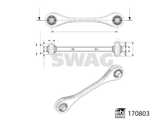 Control/Trailing Arm, wheel suspension SWAG 33100557