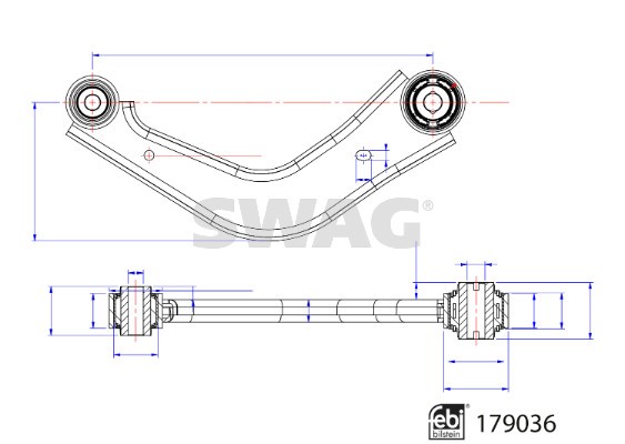 Control/Trailing Arm, wheel suspension SWAG 33104780 2