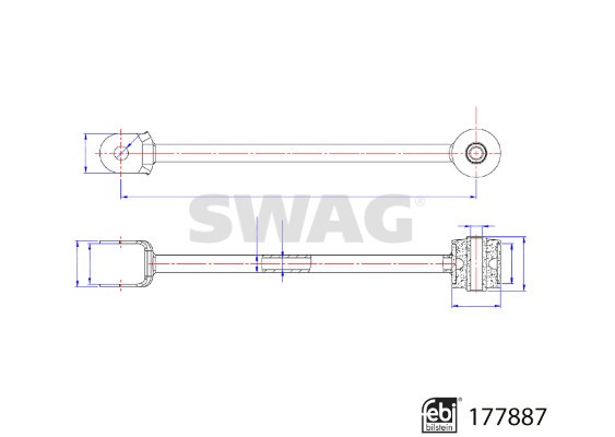 Control/Trailing Arm, wheel suspension SWAG 33107261 3
