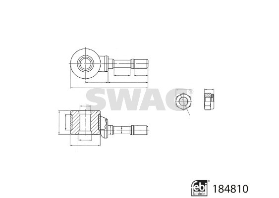 Link/Coupling Rod, stabiliser bar SWAG 33109580
