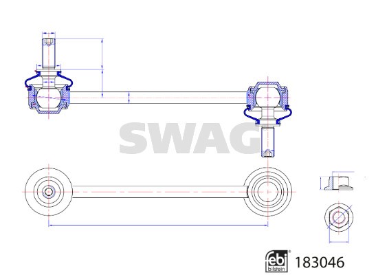 Link/Coupling Rod, stabiliser bar SWAG 33108804
