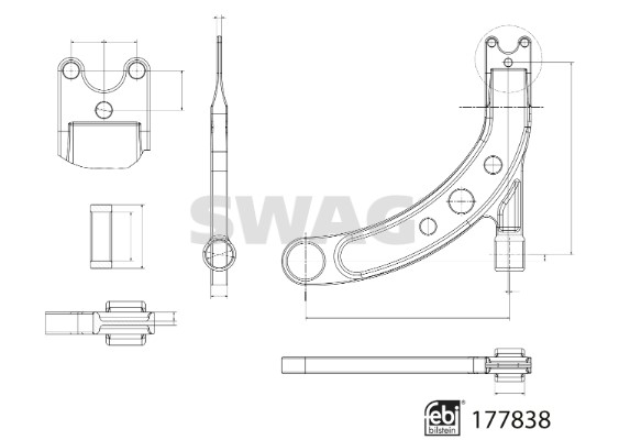 Control/Trailing Arm, wheel suspension SWAG 33104324 2