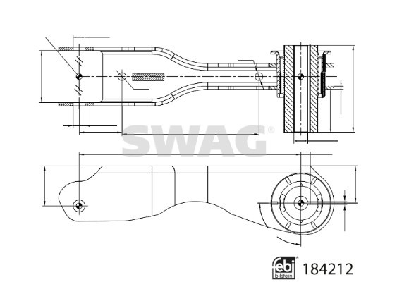 Control/Trailing Arm, wheel suspension SWAG 33109311 3