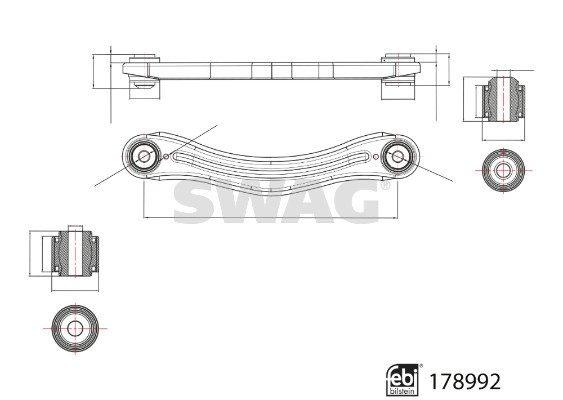 Control/Trailing Arm, wheel suspension SWAG 33104769 3