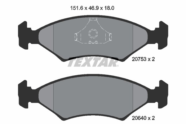 Brake Pad Set, disc brake TEXTAR 2075303