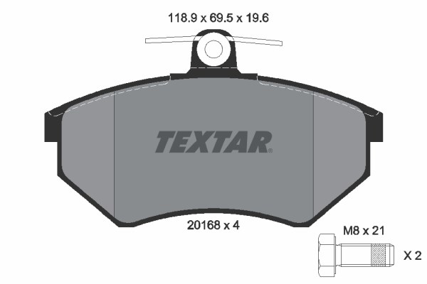 Brake Pad Set, disc brake TEXTAR 2016804