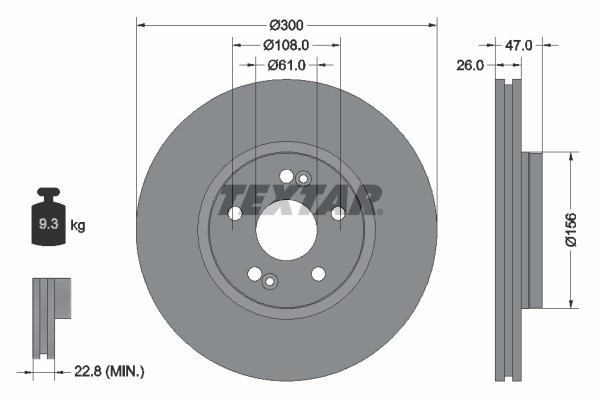 Brake Disc TEXTAR 92119003