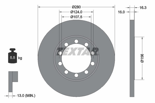 Brake Disc TEXTAR 92152003