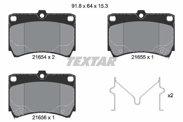 Brake Pad Set, disc brake TEXTAR 2165404