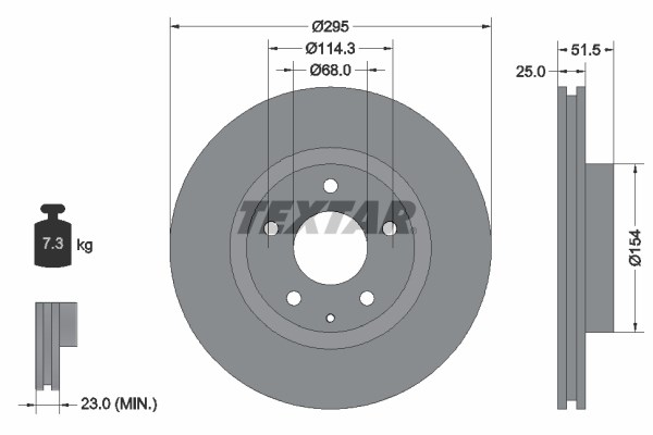 Brake Disc TEXTAR 92267603