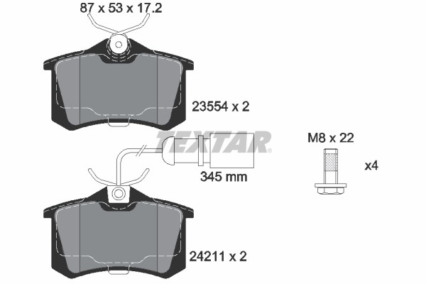 Brake Pad Set, disc brake TEXTAR 2421101