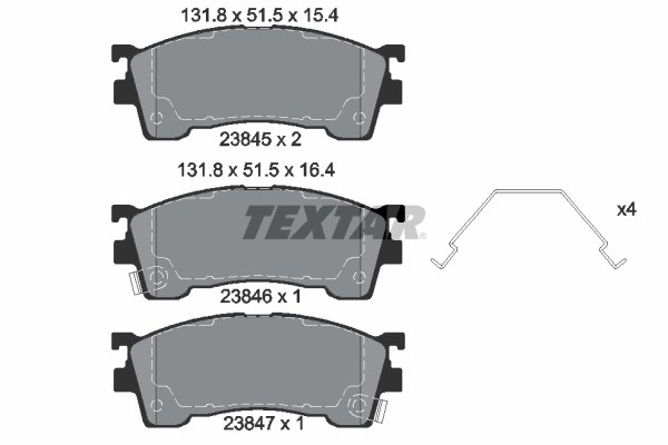 Brake Pad Set, disc brake TEXTAR 2384504