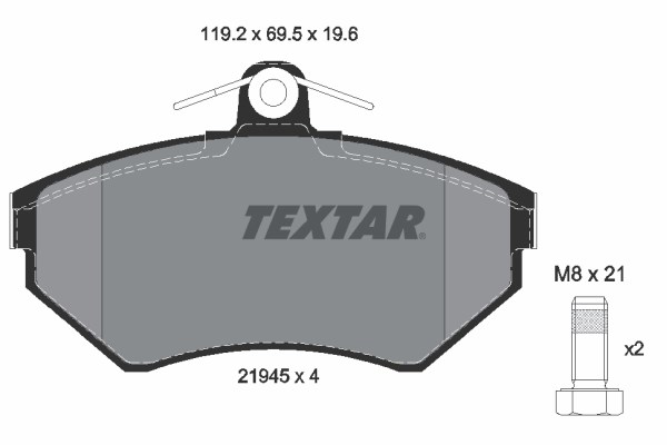 Brake Pad Set, disc brake TEXTAR 2194503
