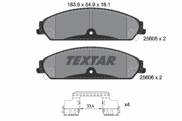Brake Pad Set, disc brake TEXTAR 2560501