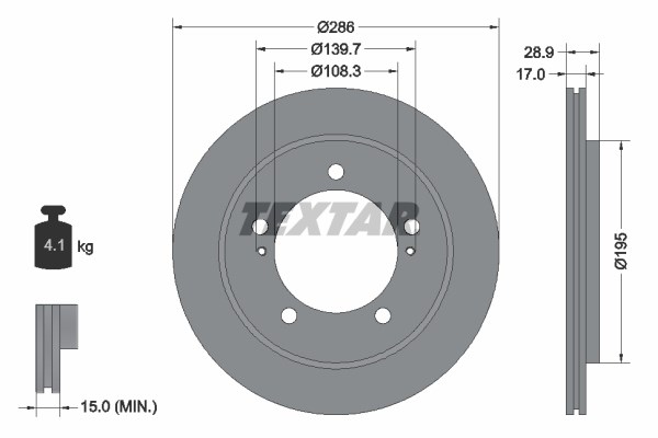 Brake Disc TEXTAR 92136800