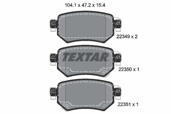 Brake Pad Set, disc brake TEXTAR 2234901