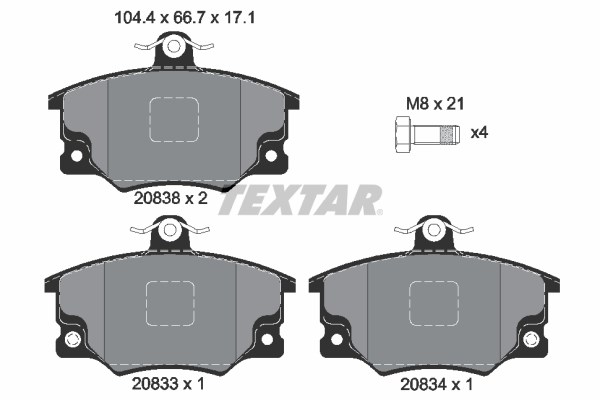 Brake Pad Set, disc brake TEXTAR 2083302