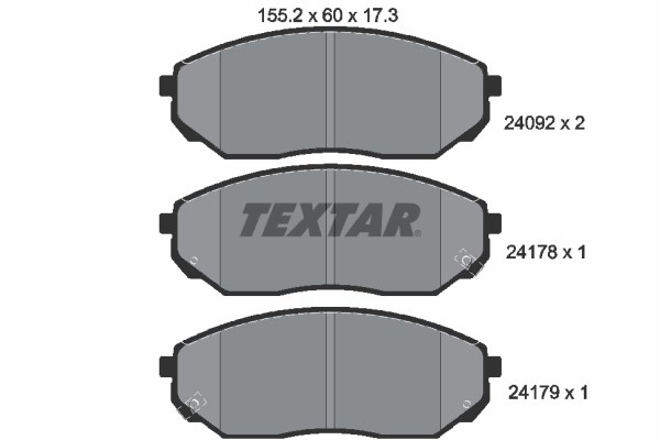 Brake Pad Set, disc brake TEXTAR 2409201