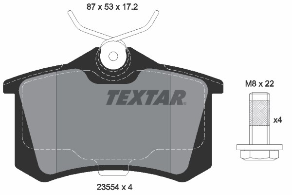 Brake Pad Set, disc brake TEXTAR 2355481