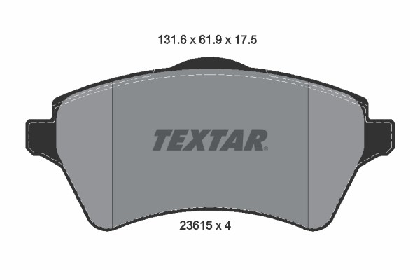 Brake Pad Set, disc brake TEXTAR 2361501