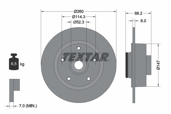 Brake Disc TEXTAR 92195900