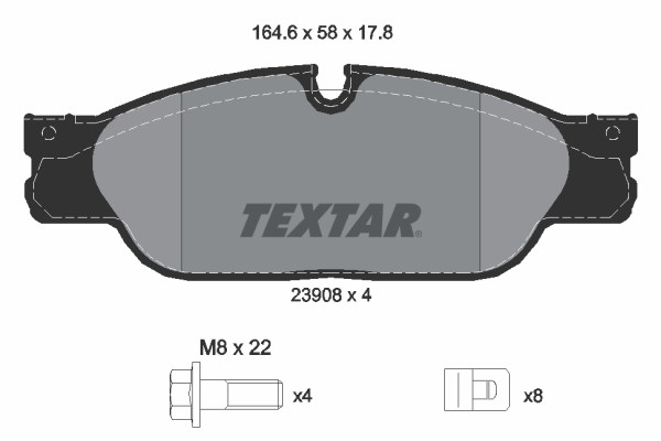 Brake Pad Set, disc brake TEXTAR 2390801