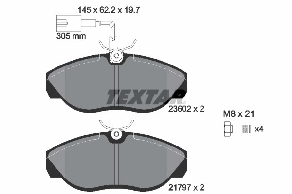 Brake Pad Set, disc brake TEXTAR 2360201