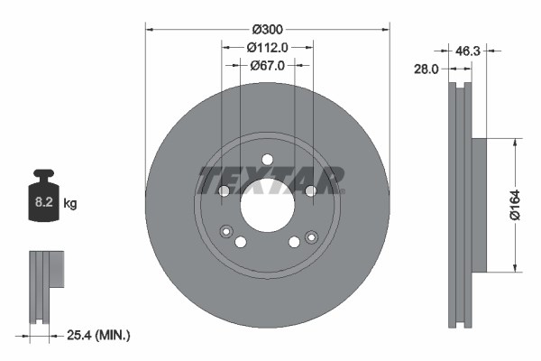 Brake Disc TEXTAR 92106005