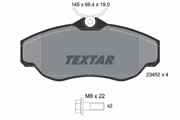 Brake Pad Set, disc brake TEXTAR 2345201