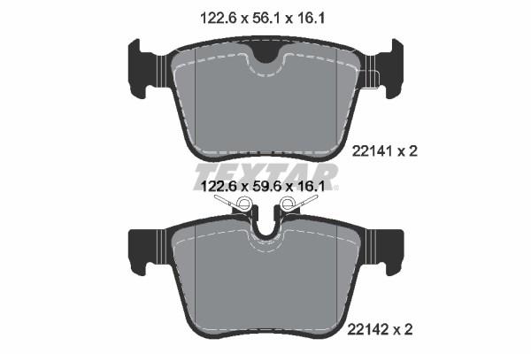 Brake Pad Set, disc brake TEXTAR 2214101