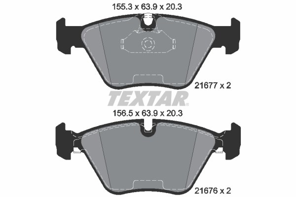 Brake Pad Set, disc brake TEXTAR 2167781