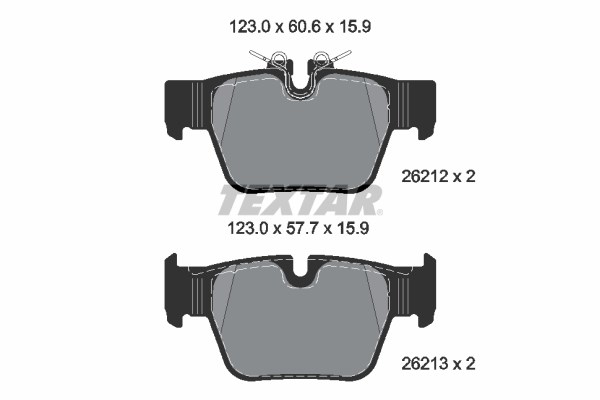 Brake Pad Set, disc brake TEXTAR 2621201