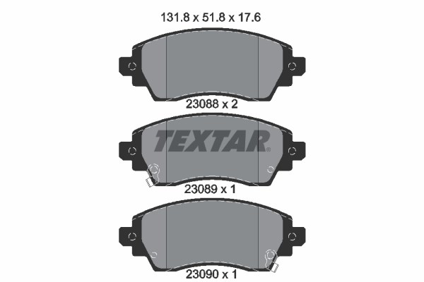 Brake Pad Set, disc brake TEXTAR 2308801