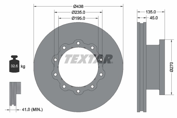 Brake Disc TEXTAR 93058200