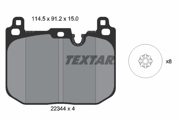 Brake Pad Set, disc brake TEXTAR 2234401