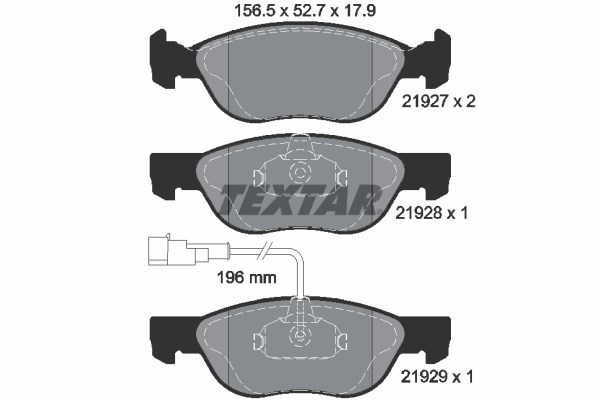 Brake Pad Set, disc brake TEXTAR 2192701