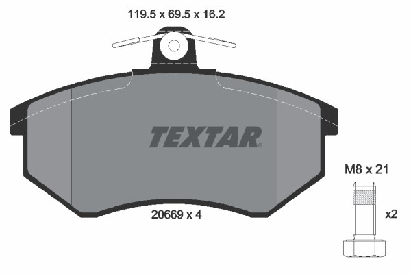 Brake Pad Set, disc brake TEXTAR 2066904