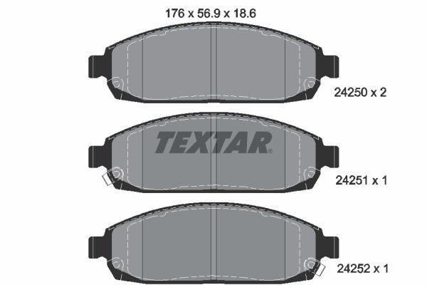 Brake Pad Set, disc brake TEXTAR 2425001