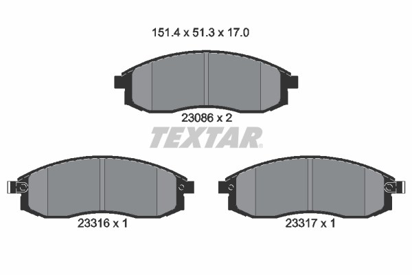 Brake Pad Set, disc brake TEXTAR 2308601