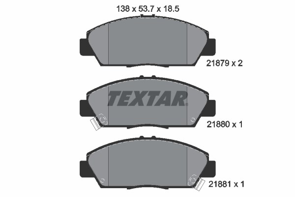 Brake Pad Set, disc brake TEXTAR 2187901